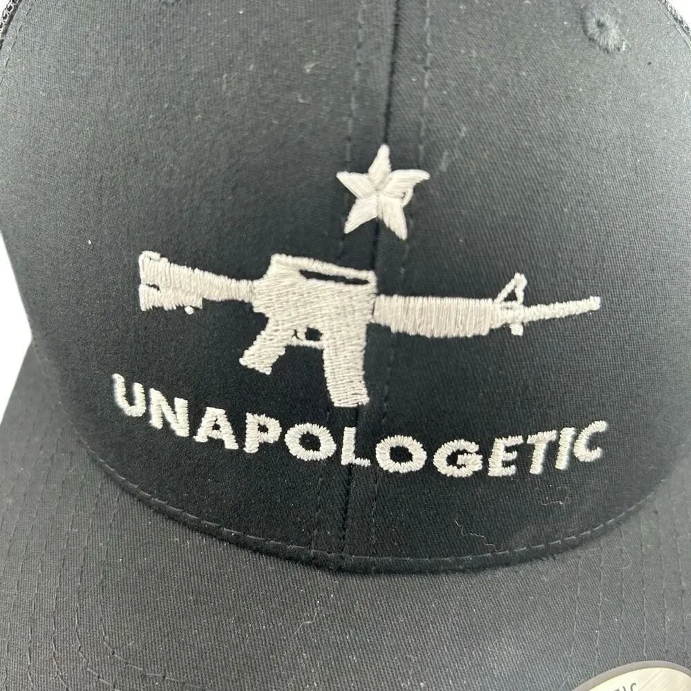 Unapologetic Black Snapback Mesh Trucker Hat Yupoong